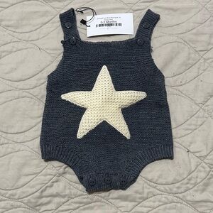 BLUE KNIT STAR OVERALLS